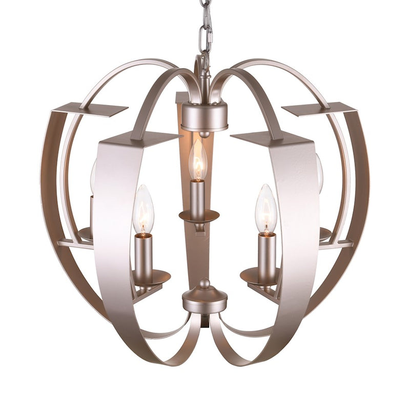 CWI Lighting Verbena 5 Light Chandelier, Pewter
