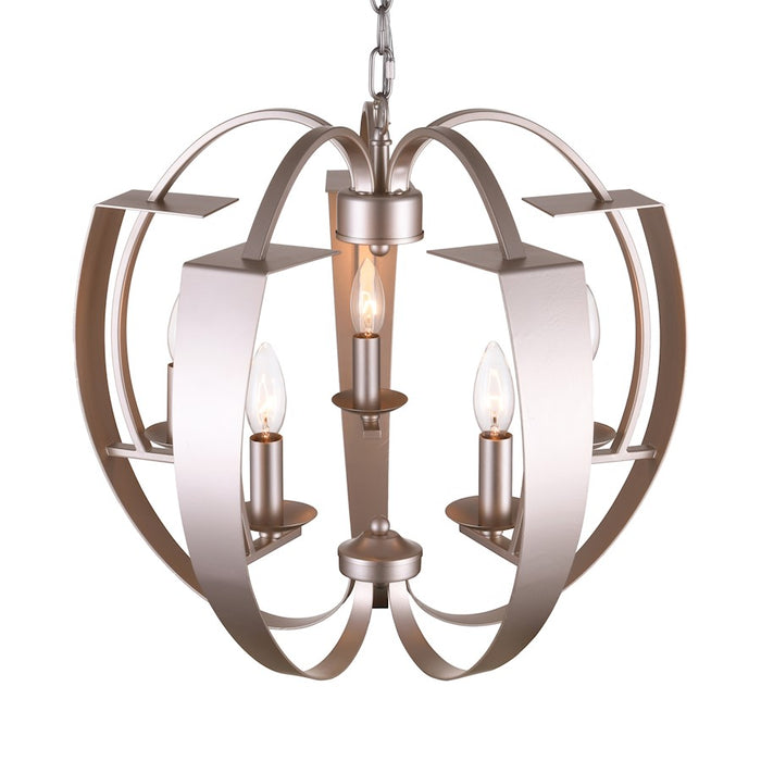 CWI Lighting Verbena 5 Light Chandelier, Pewter