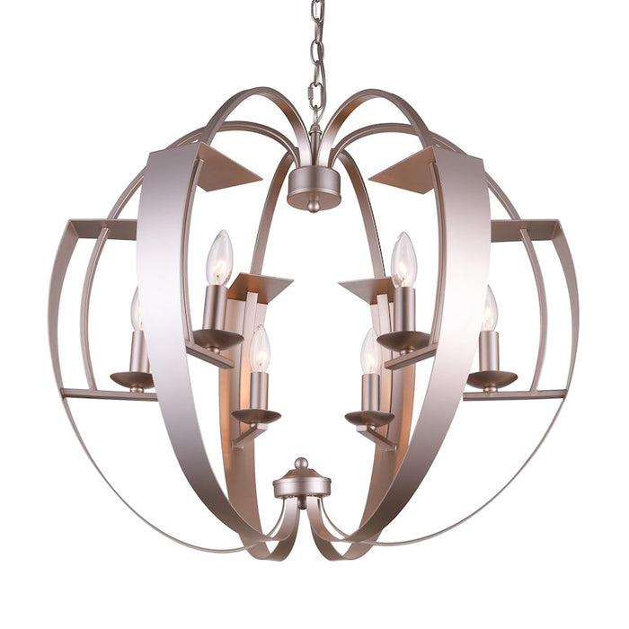 CWI Lighting Verbena 6 Light Chandelier, Pewter