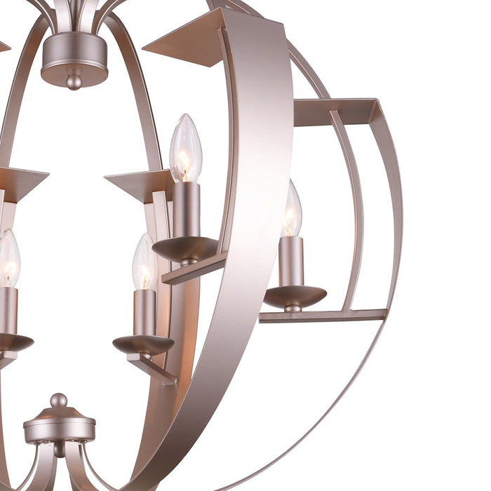 CWI Lighting Verbena 6 Light Chandelier, Pewter