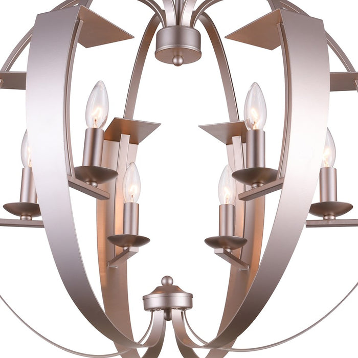 CWI Lighting Verbena 6 Light Chandelier, Pewter