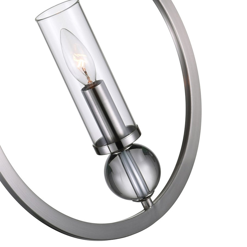 CWI Lighting Elton 1 Light Pendant, Satin Nickel/Clear