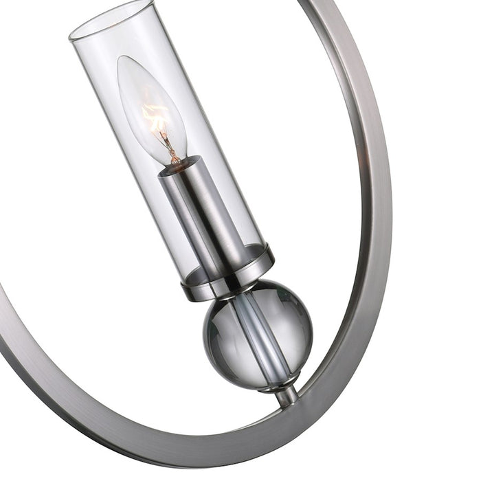 CWI Lighting Elton 1 Light Pendant, Satin Nickel/Clear