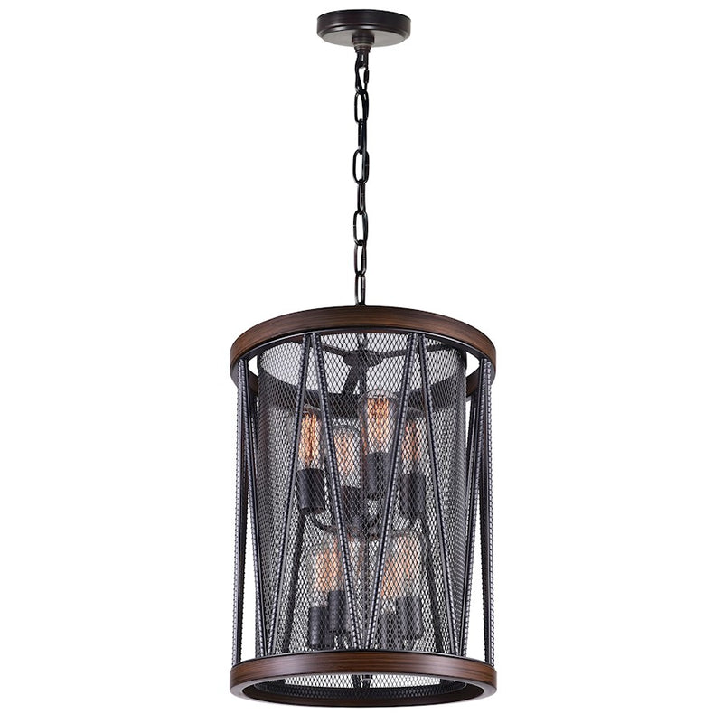 CWI Lighting Parsh 8 Light Drum Shade Chandelier, Pewter