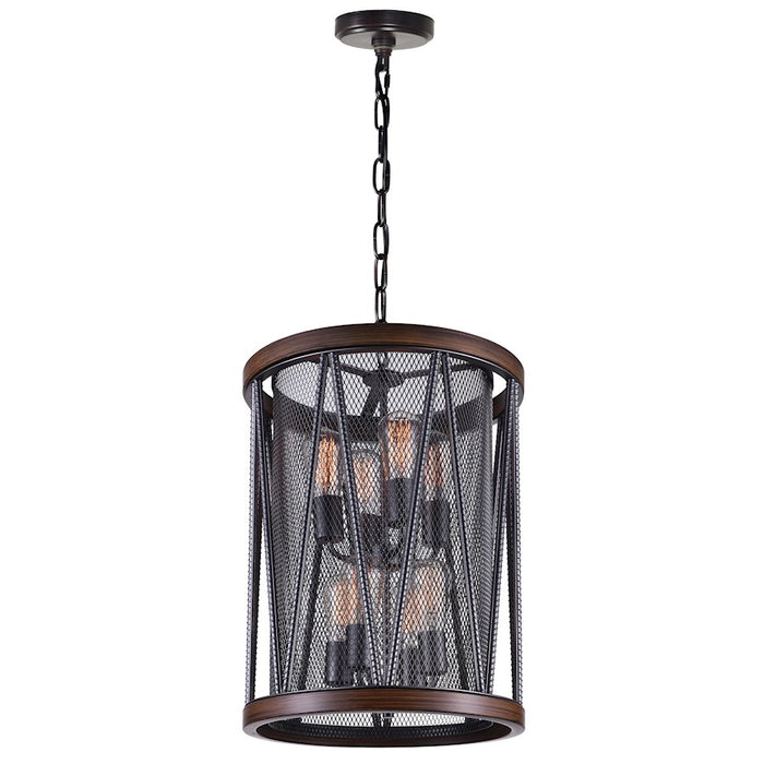 CWI Lighting Parsh 8 Light Drum Shade Chandelier, Pewter - 9954P16-8-101