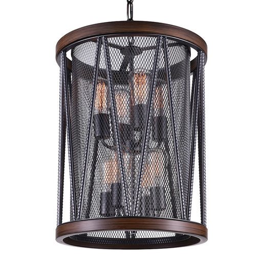 CWI Lighting Parsh 8 Light Drum Shade Chandelier, Pewter