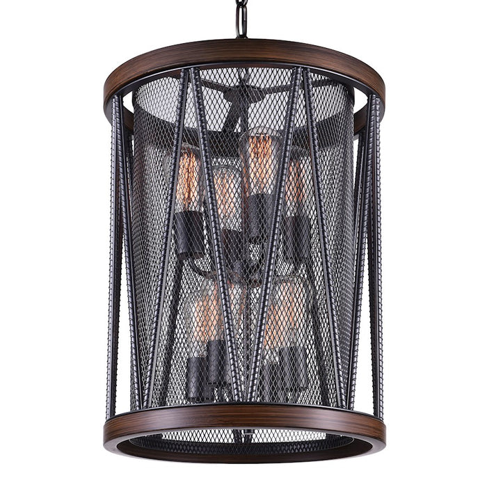 CWI Lighting Parsh 8 Light Drum Shade Chandelier, Pewter