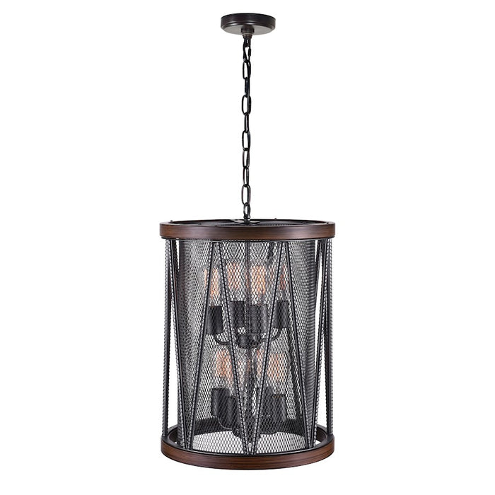 CWI Lighting Parsh 8 Light Drum Shade Chandelier, Pewter
