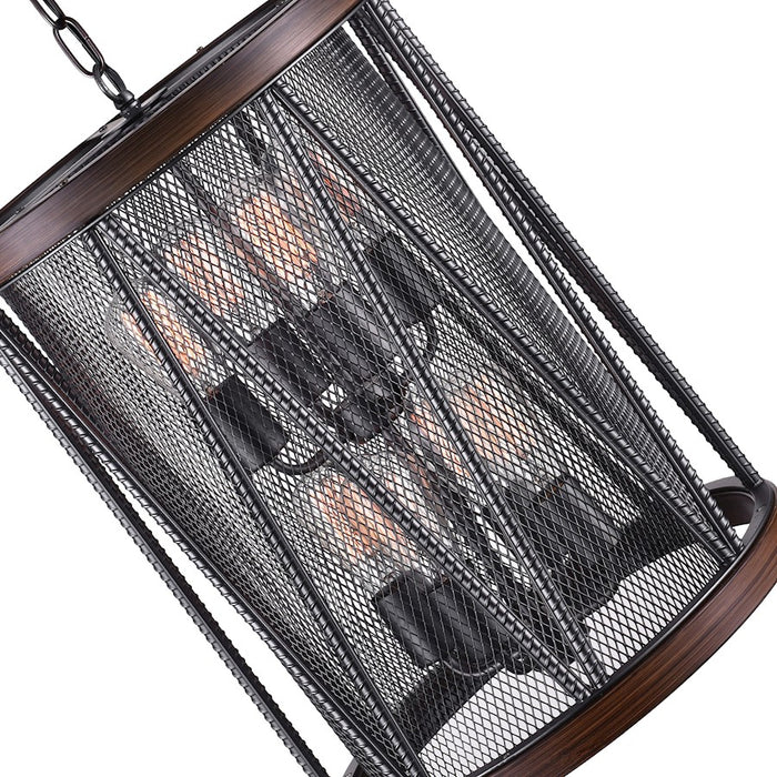 CWI Lighting Parsh 8 Light Drum Shade Chandelier, Pewter