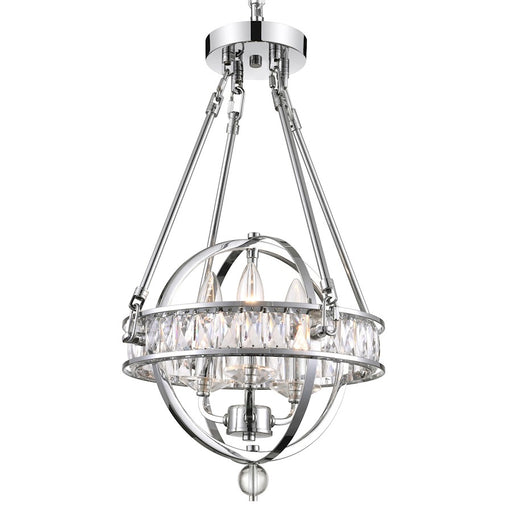 CWI Lighting Arkansas 3 Light Mini Chandelier, Chrome