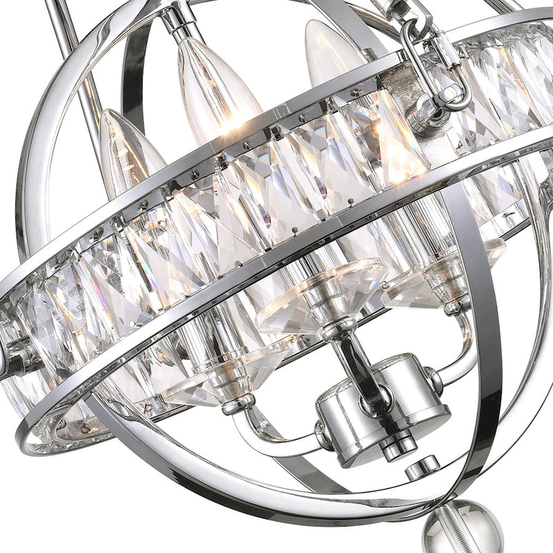 CWI Lighting Arkansas 3 Light Mini Chandelier, Chrome