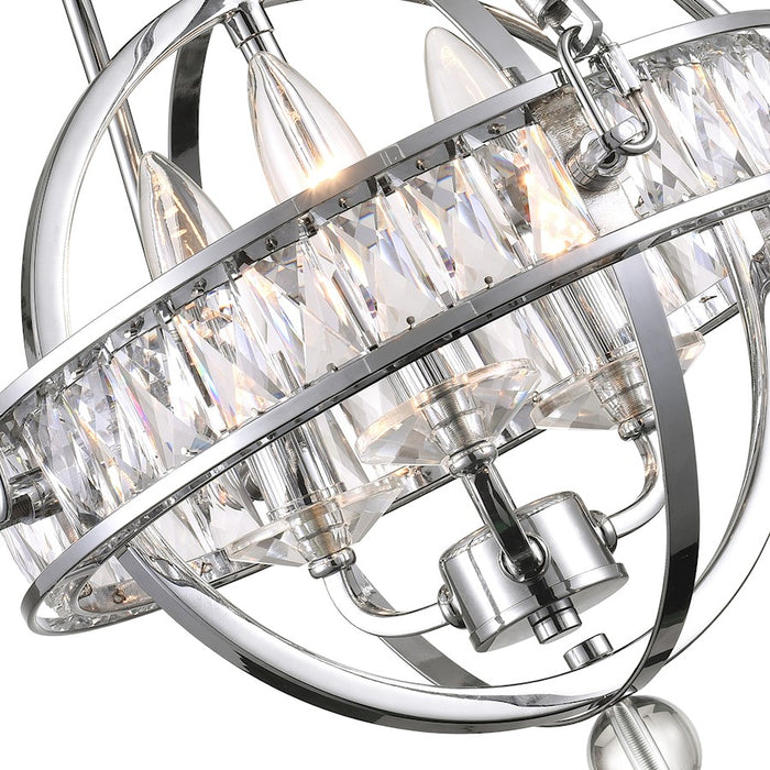 CWI Lighting Arkansas 3 Light Mini Chandelier, Chrome