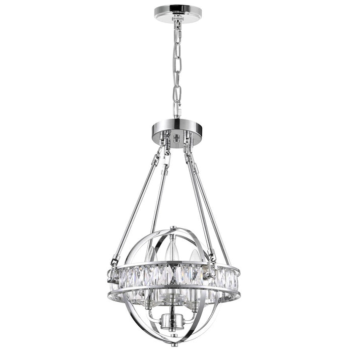 CWI Lighting Arkansas 3 Light Mini Chandelier, Chrome