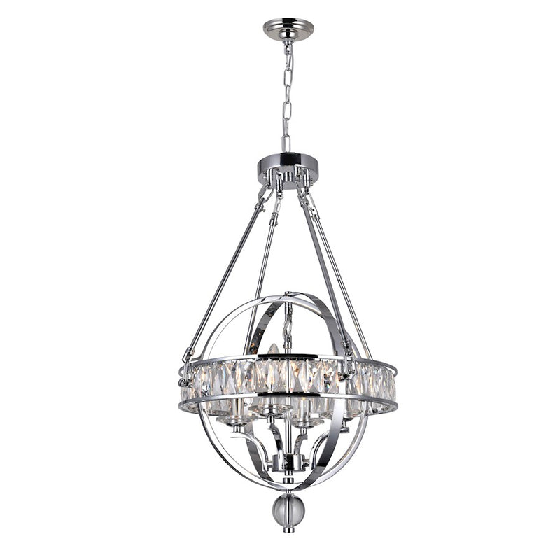 CWI Lighting Arkansas 16" 4 Light Chandelier, Chrome