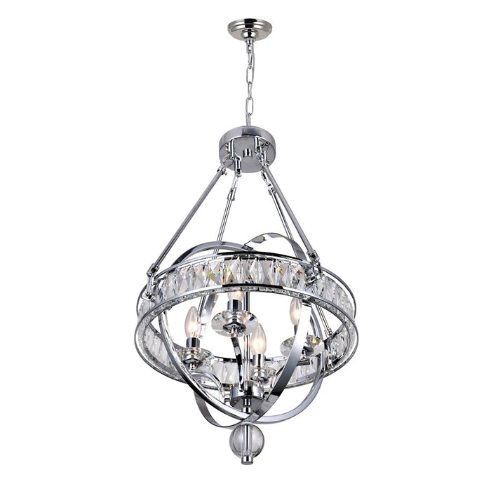 CWI Lighting Arkansas 16" 4 Light Chandelier, Chrome