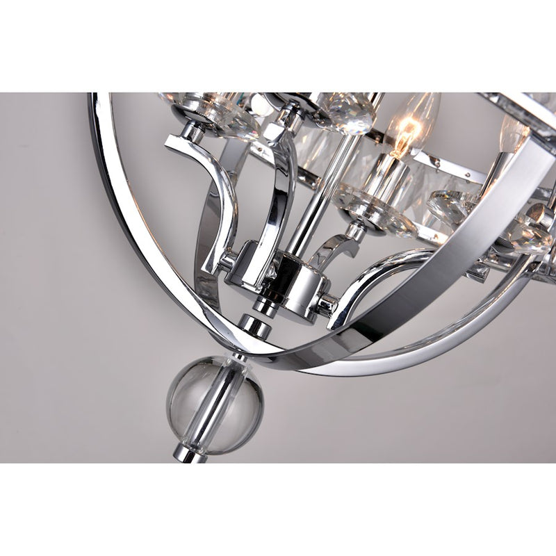CWI Lighting Arkansas 16" 4 Light Chandelier, Chrome