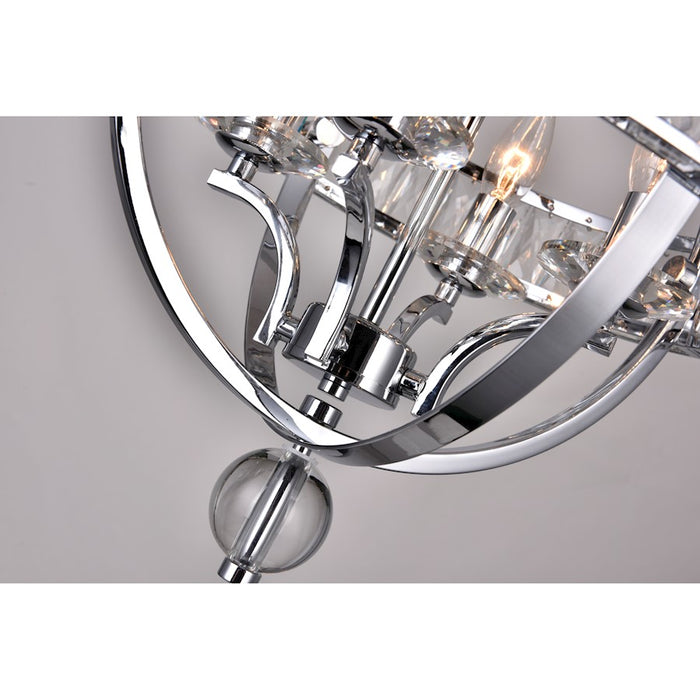 CWI Lighting Arkansas 16" 4 Light Chandelier, Chrome