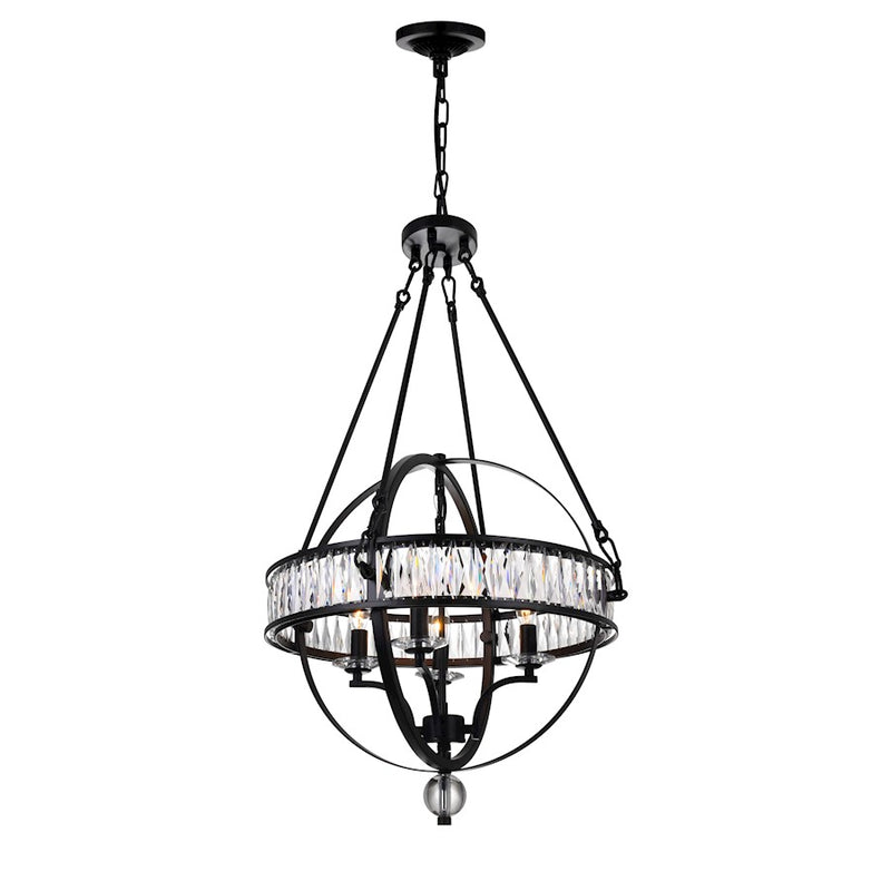 CWI Lighting Arkansas 4 Light Chandelier, Black