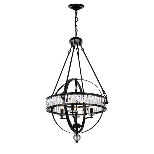 CWI Lighting Arkansas 4 Light Chandelier, Black - 9957P20-4-101