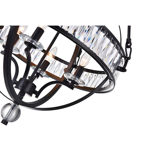 CWI Lighting Arkansas 4 Light Chandelier, Black