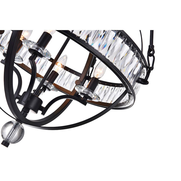 CWI Lighting Arkansas 4 Light Chandelier, Black