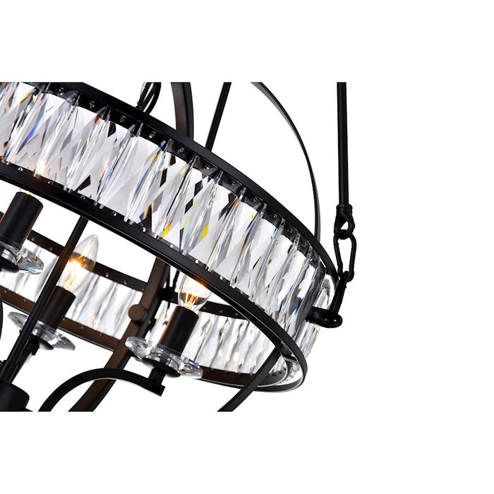 CWI Lighting Arkansas 4 Light Chandelier, Black