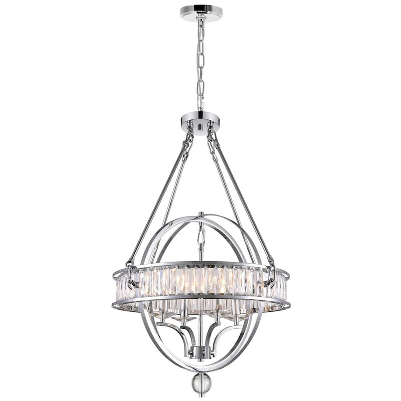 CWI Lighting Arkansas 20" 4 Light Chandelier, Chrome