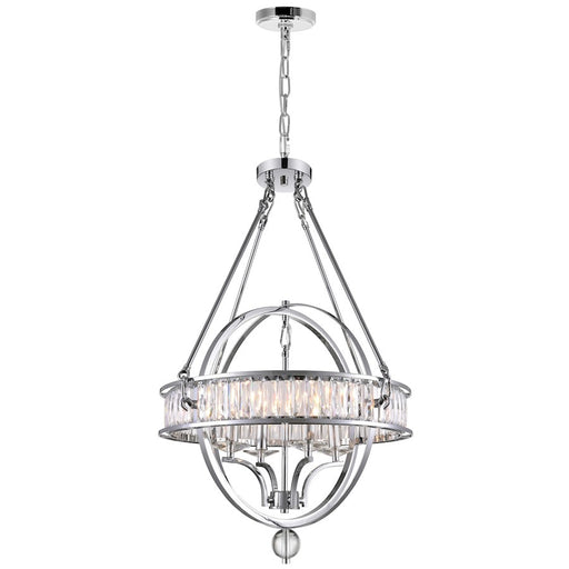 CWI Lighting Arkansas 20" 4 Light Chandelier, Chrome - 9957P20-4-601