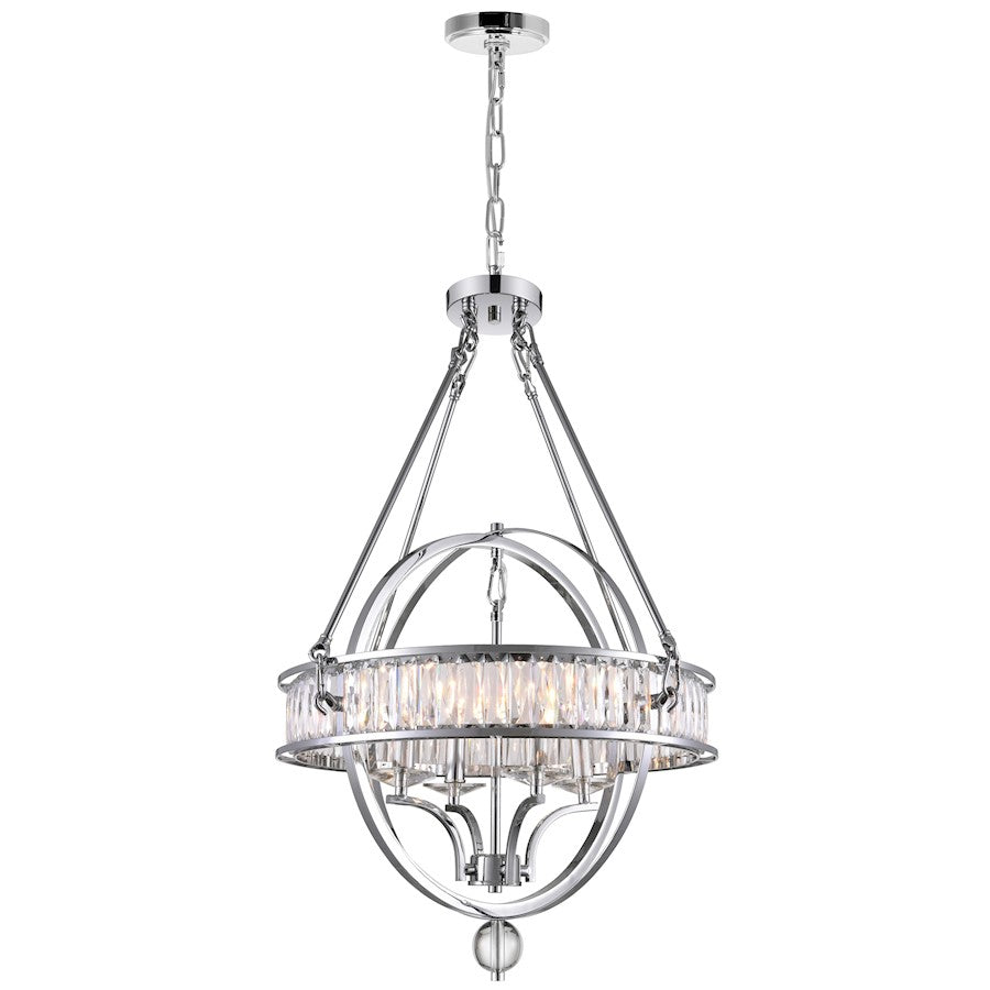 CWI Lighting Arkansas 20" 4 Light Chandelier, Chrome - 9957P20-4-601