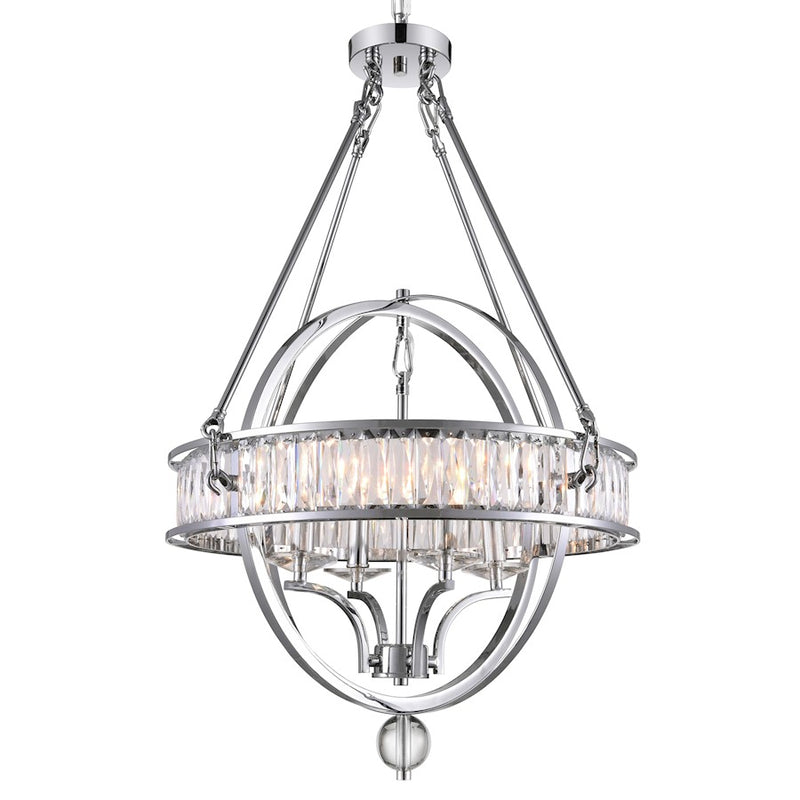 CWI Lighting Arkansas 20" 4 Light Chandelier, Chrome