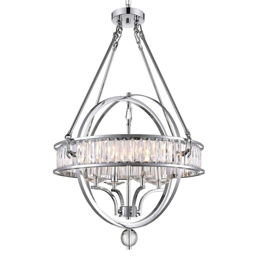 CWI Lighting Arkansas 20" 4 Light Chandelier, Chrome