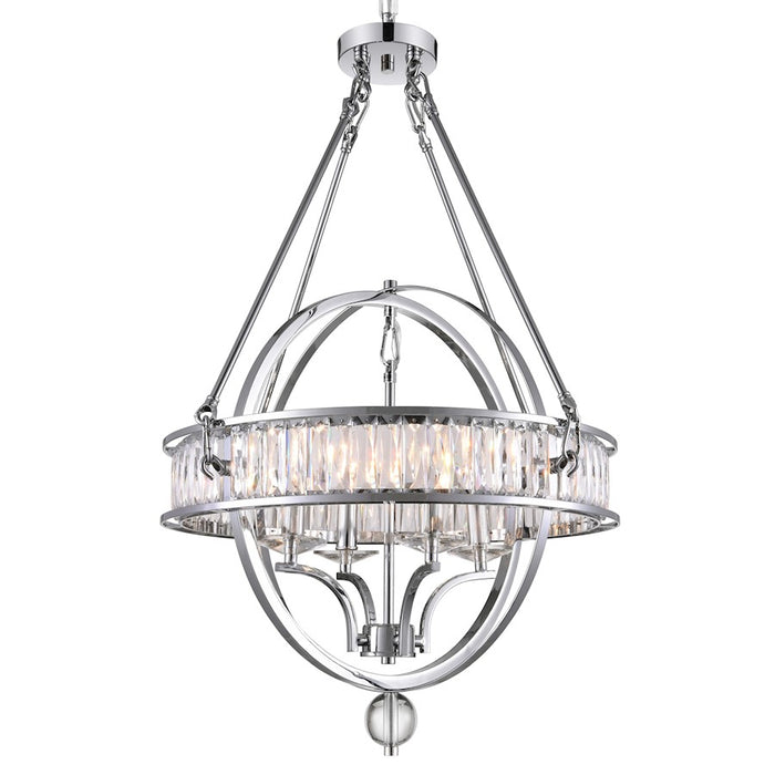 CWI Lighting Arkansas 20" 4 Light Chandelier, Chrome