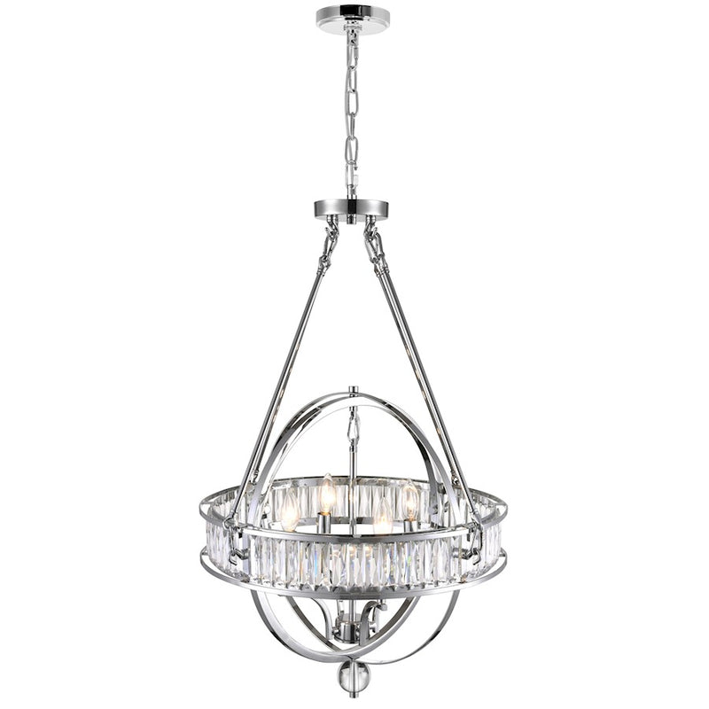 CWI Lighting Arkansas 20" 4 Light Chandelier, Chrome
