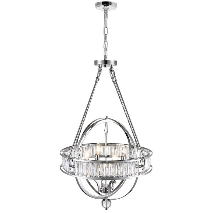 CWI Lighting Arkansas 20" 4 Light Chandelier, Chrome