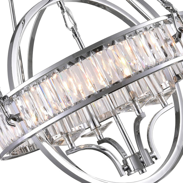 CWI Lighting Arkansas 20" 4 Light Chandelier, Chrome