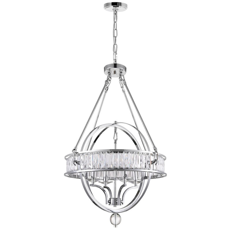 CWI Lighting Arkansas 20" 4 Light Chandelier, Chrome