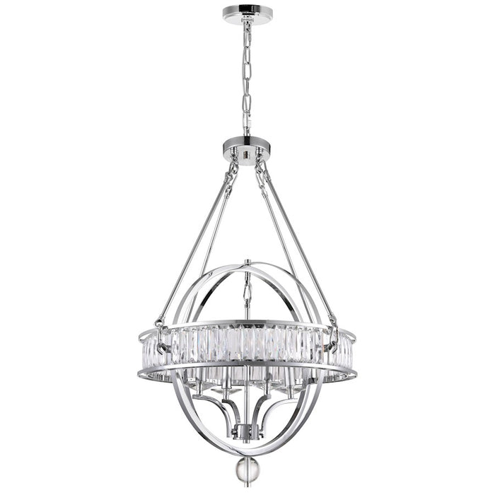 CWI Lighting Arkansas 20" 4 Light Chandelier, Chrome
