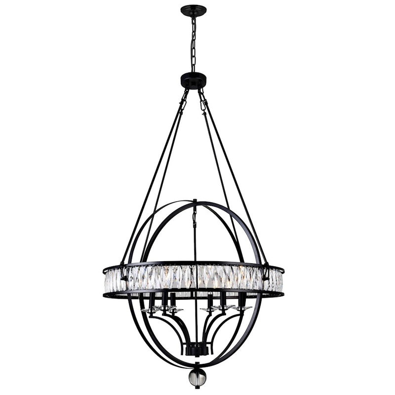 CWI Lighting Arkansas 6 Light Chandelier, Black