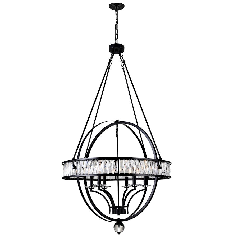 CWI Lighting Arkansas 6 Light Chandelier, Black - 9957P30-6-101