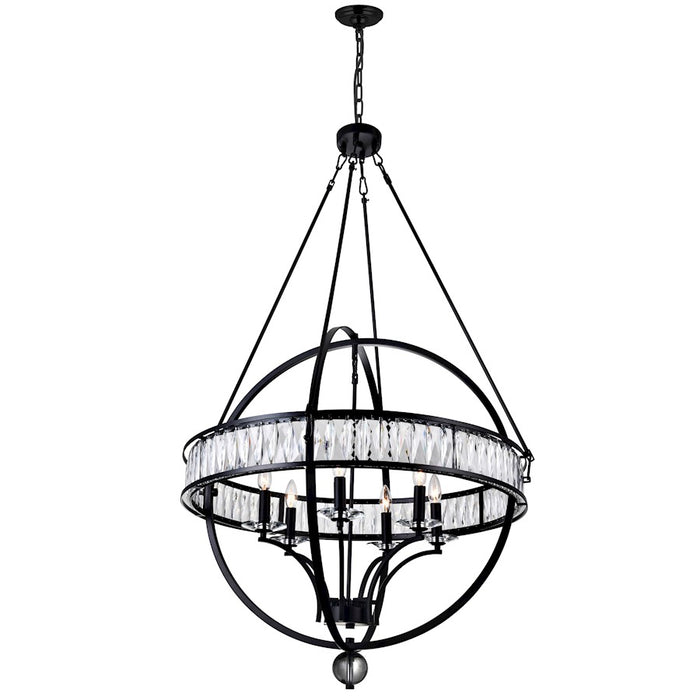 CWI Lighting Arkansas 6 Light Chandelier, Black