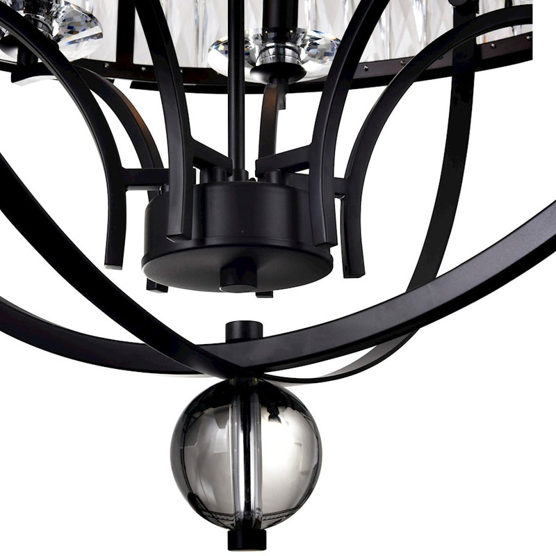 CWI Lighting Arkansas 6 Light Chandelier, Black