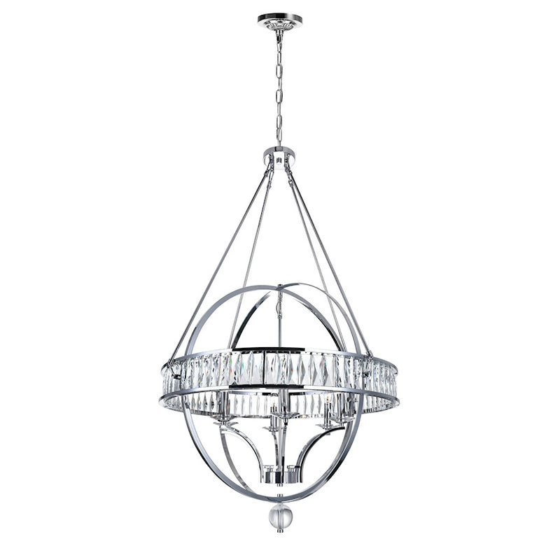 CWI Lighting Arkansas 6 Light Chandelier, Chrome