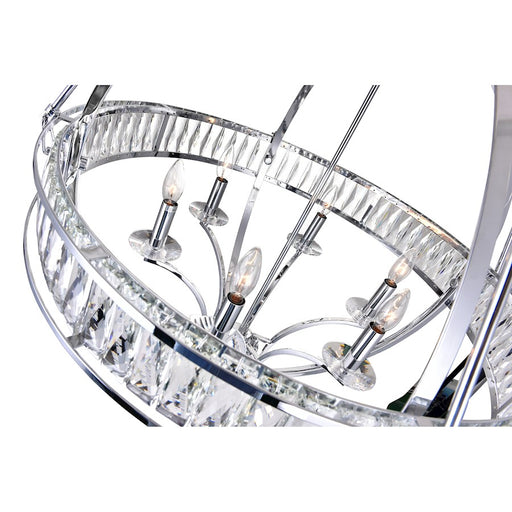 CWI Lighting Arkansas 6 Light Chandelier, Chrome