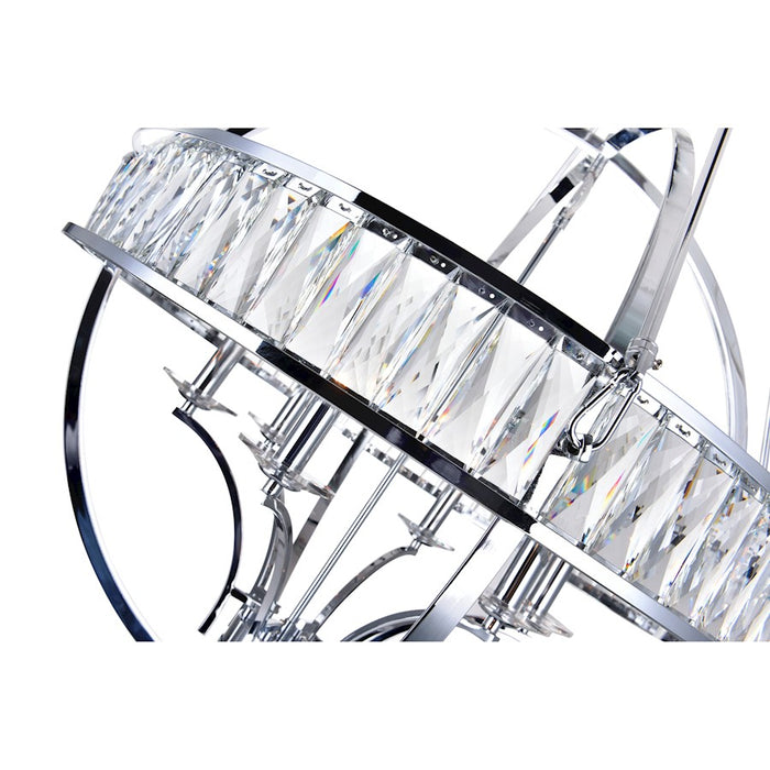 CWI Lighting Arkansas 6 Light Chandelier, Chrome