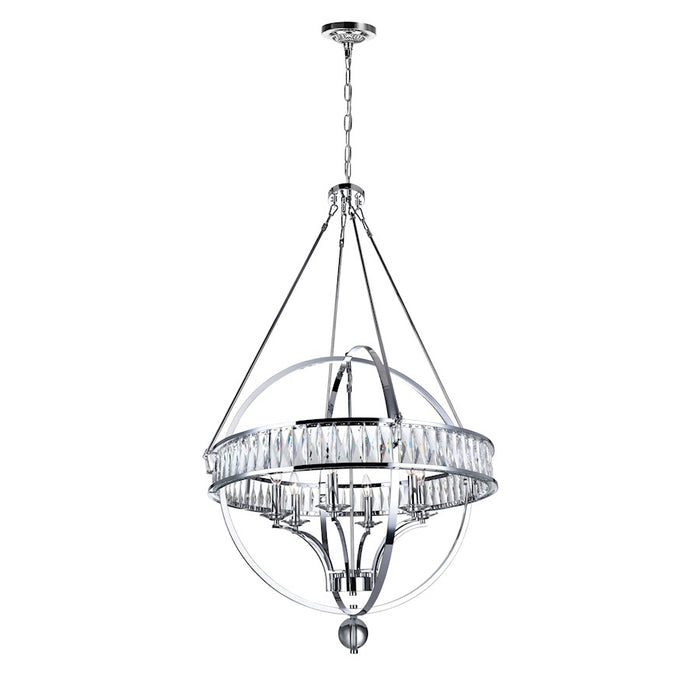 CWI Lighting Arkansas 6 Light Chandelier, Chrome
