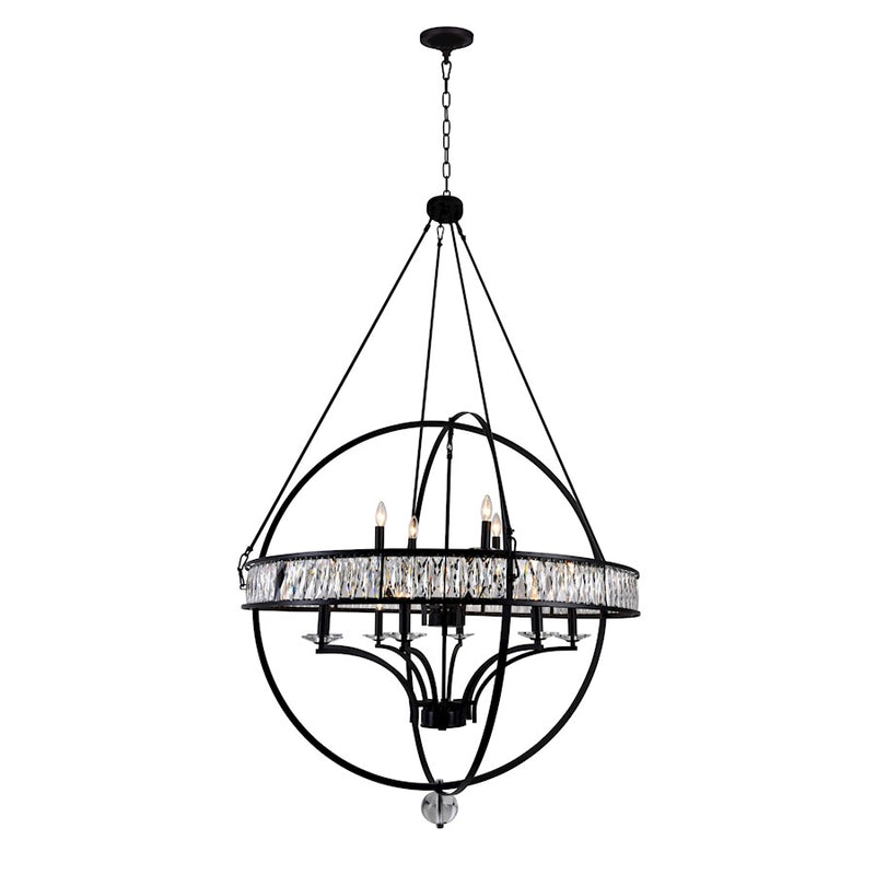 CWI Lighting Arkansas 12 Light Chandelier, Black