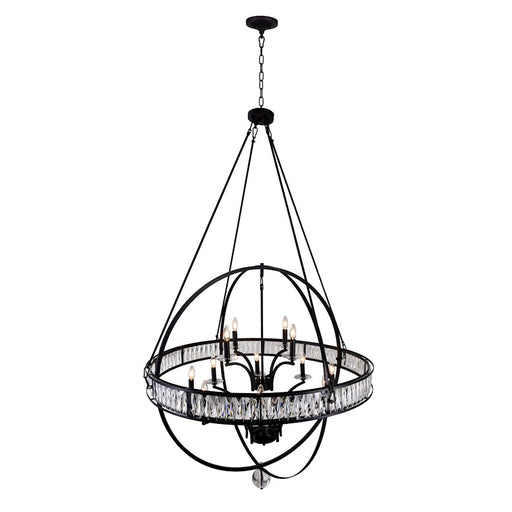 CWI Lighting Arkansas 12 Light Chandelier, Black