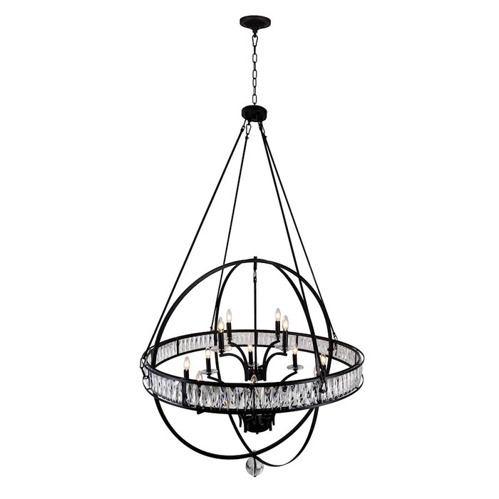 CWI Lighting Arkansas 12 Light Chandelier, Black