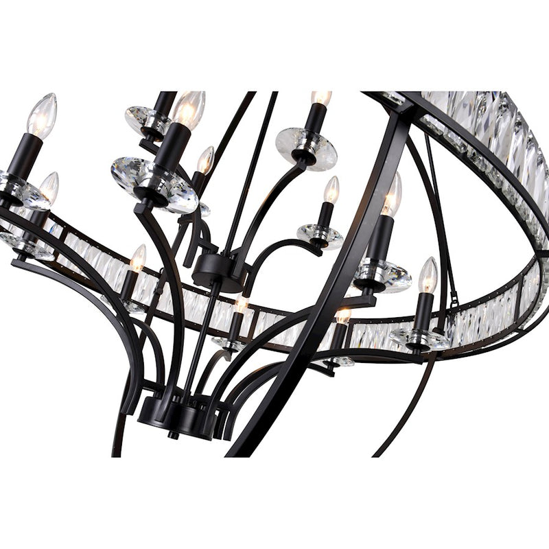 CWI Lighting Arkansas 12 Light Chandelier, Black