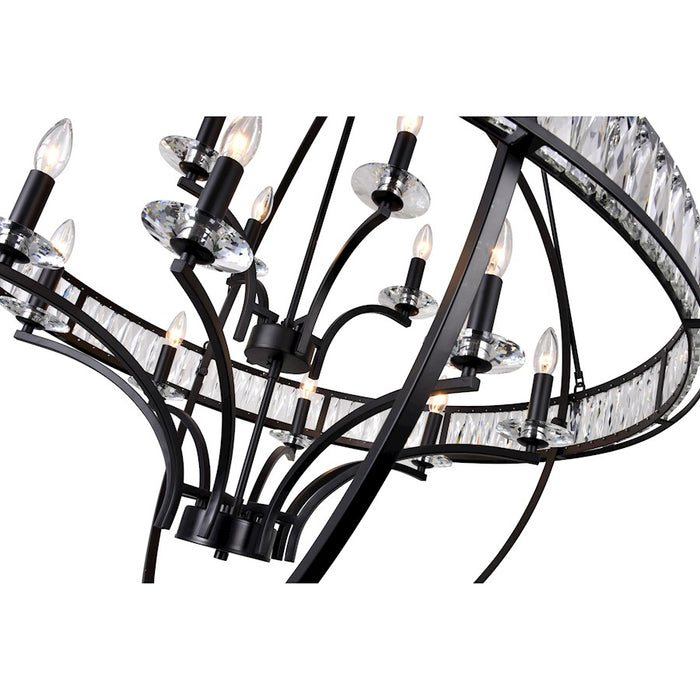 CWI Lighting Arkansas 12 Light Chandelier, Black